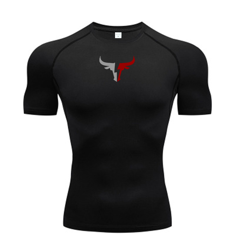 T Shirt Tight Fit - Men's bull head compression T-shirt, summer