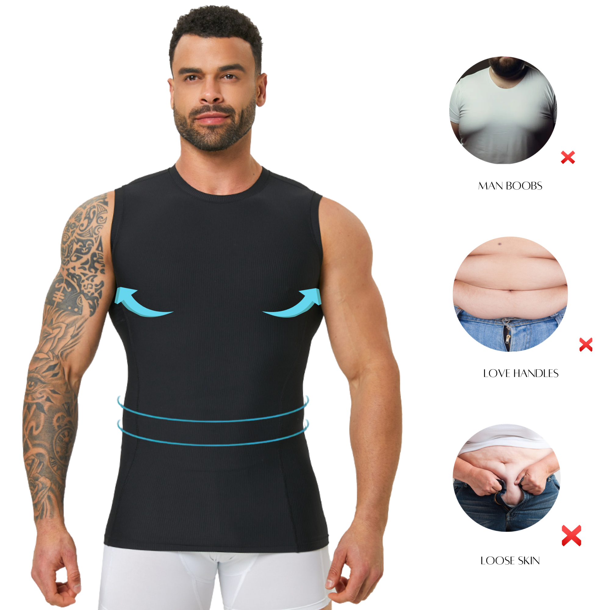 Men's Slim Fit Body Shaping Ve - Tank Top Ribbed review and price