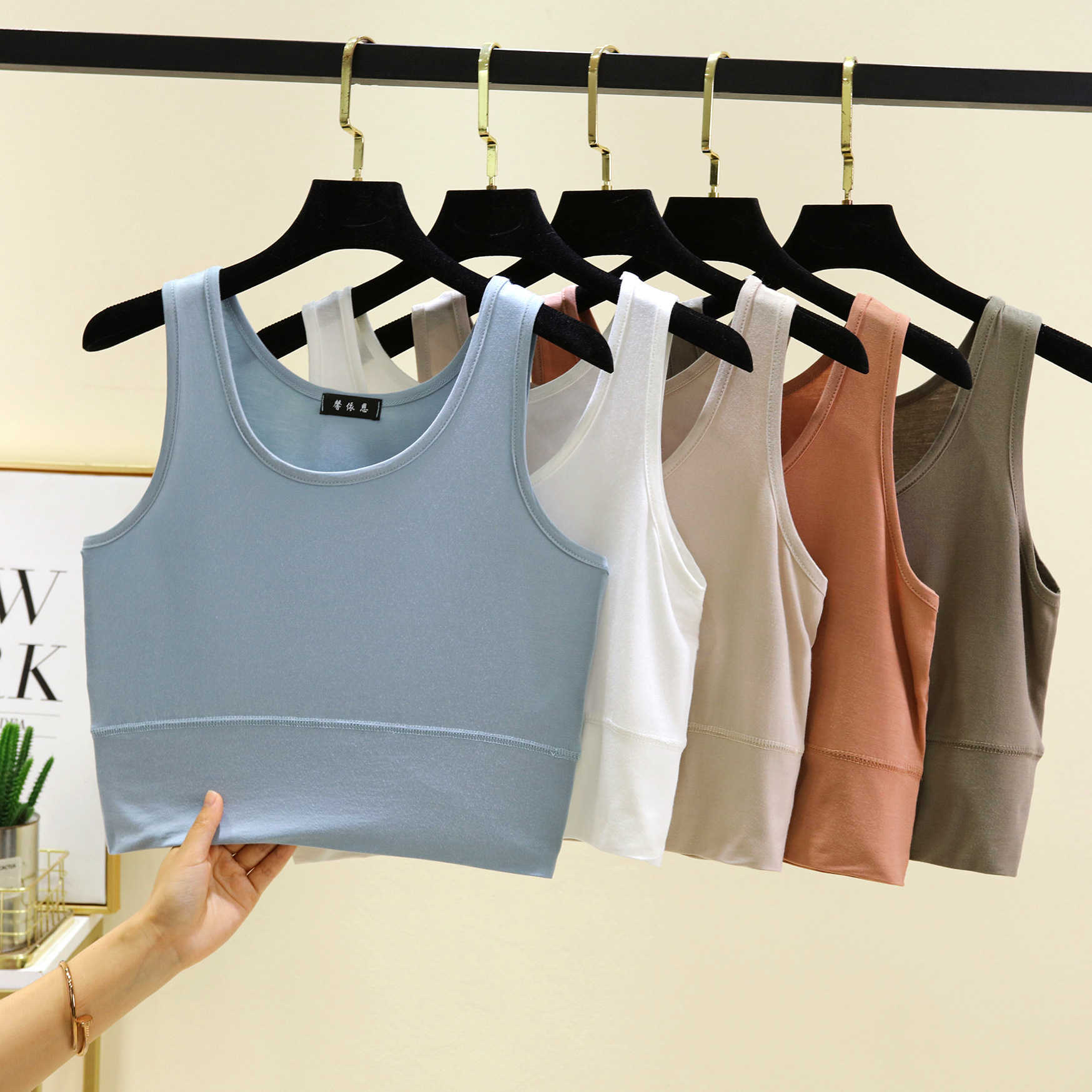 Modal O Neck cropped top Elast - Sleeveless Undershirt review and price