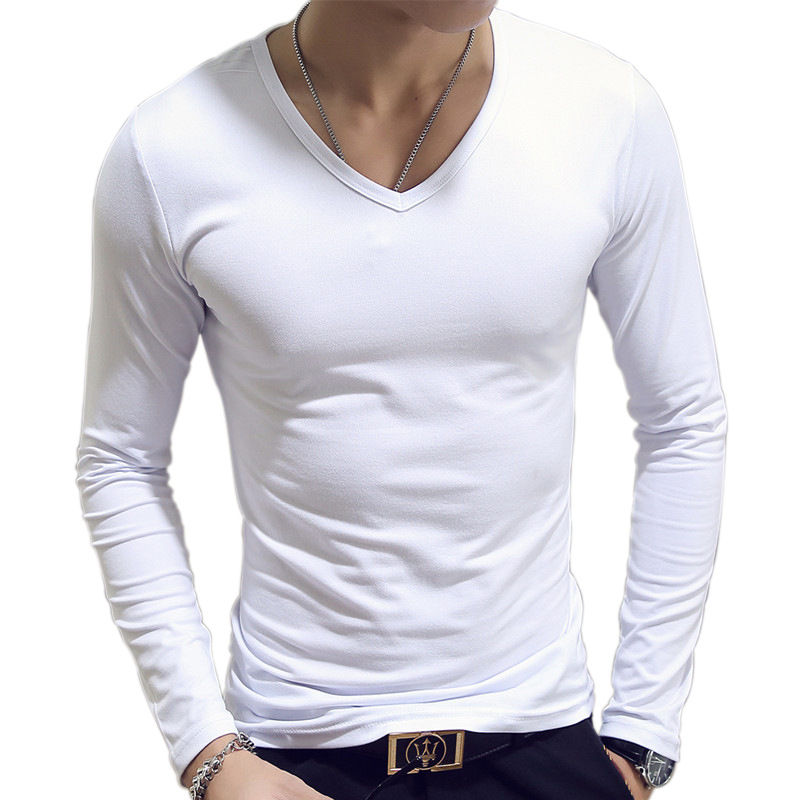 V Neck Mens T Shirts Plain Lon - Undershirt Crew Neck review and price